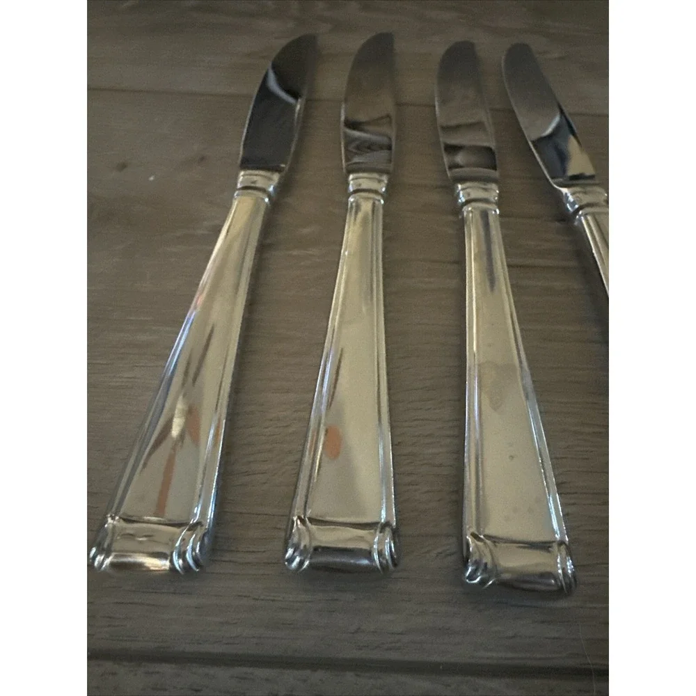 4 PCs Gorham 18/10 Stainless COLUMN (GLOSSY) Flatware - Silverware Dinner Knives